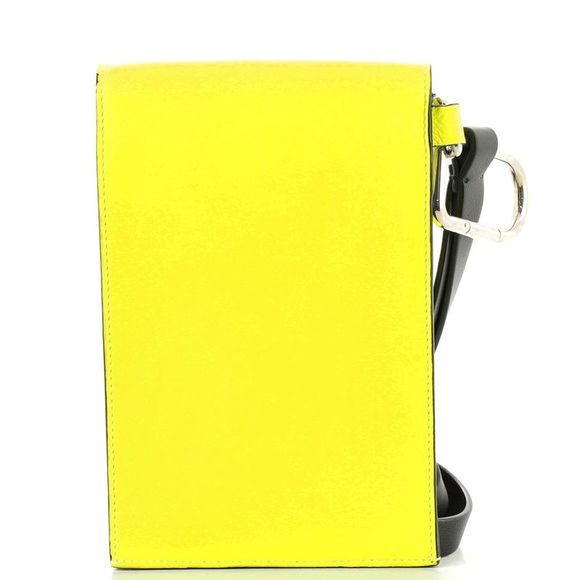 Valentino Garavani Uomo Vring Neck Pouch Leather Green - Picture 4 of 7